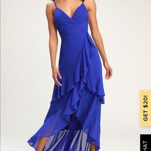 Lulus blue floor length gown